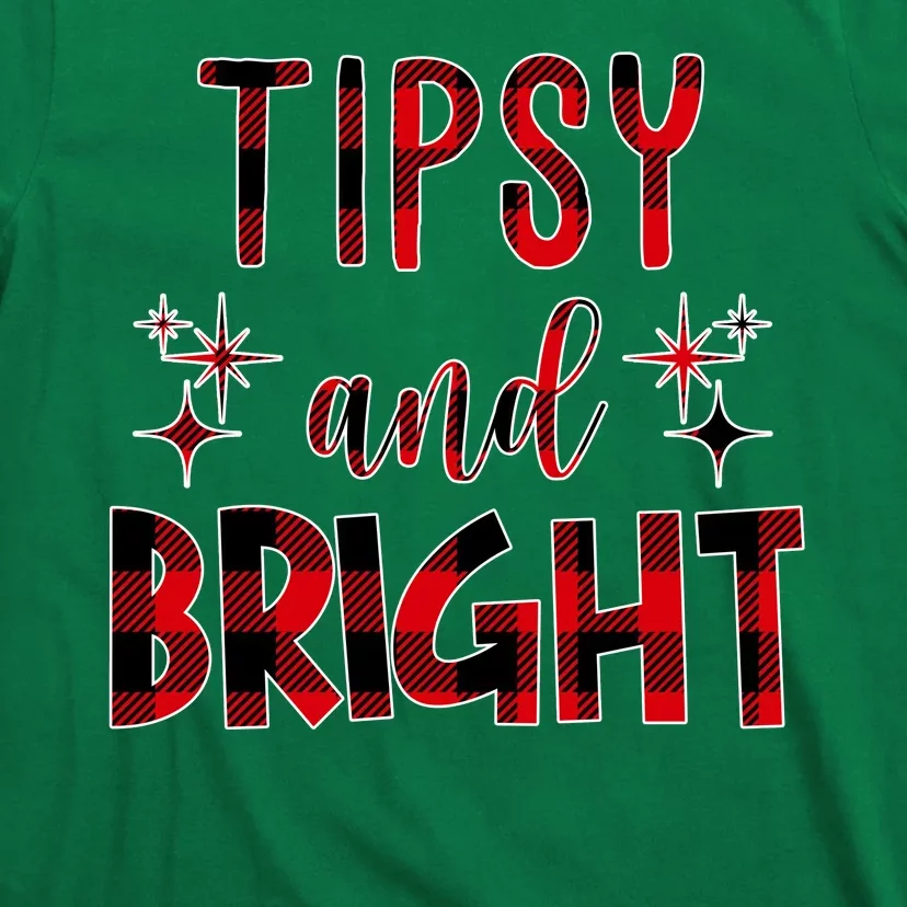 Tipsy And Bright Christmas Holiday Funny T-Shirt