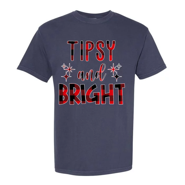 Tipsy And Bright Christmas Holiday Funny Garment-Dyed Heavyweight T-Shirt