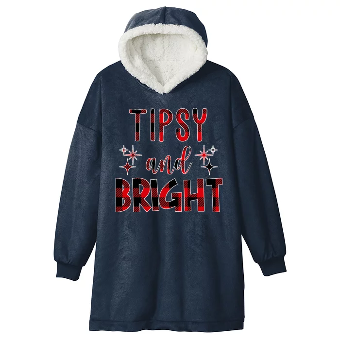 Tipsy And Bright Christmas Holiday Funny Hooded Wearable Blanket