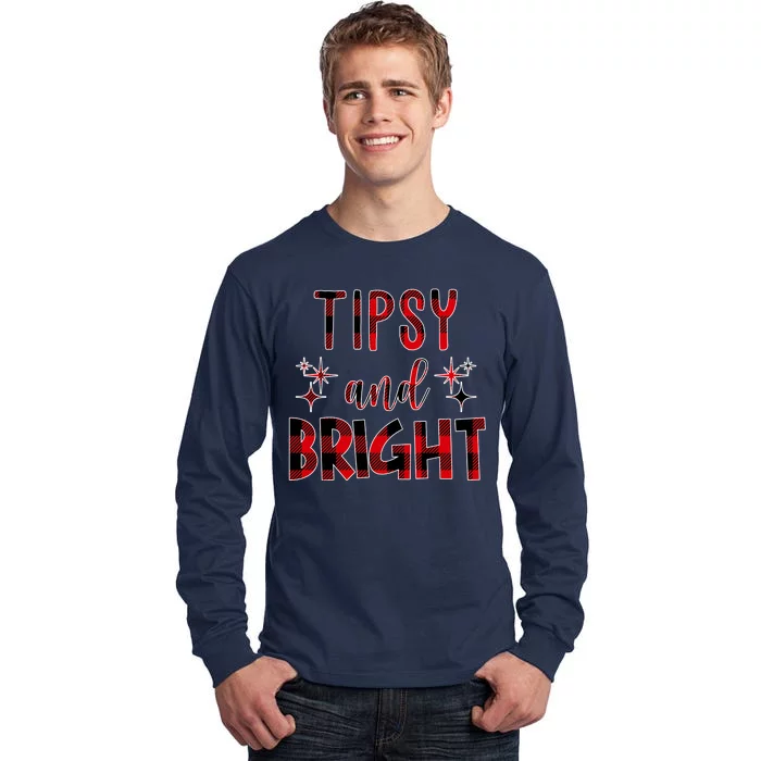 Tipsy And Bright Christmas Holiday Funny Tall Long Sleeve T-Shirt