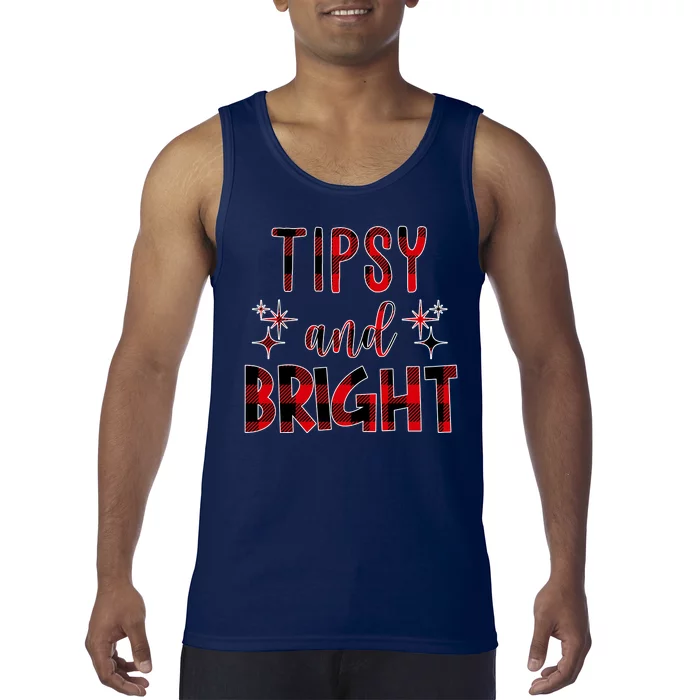 Tipsy And Bright Christmas Holiday Funny Tank Top