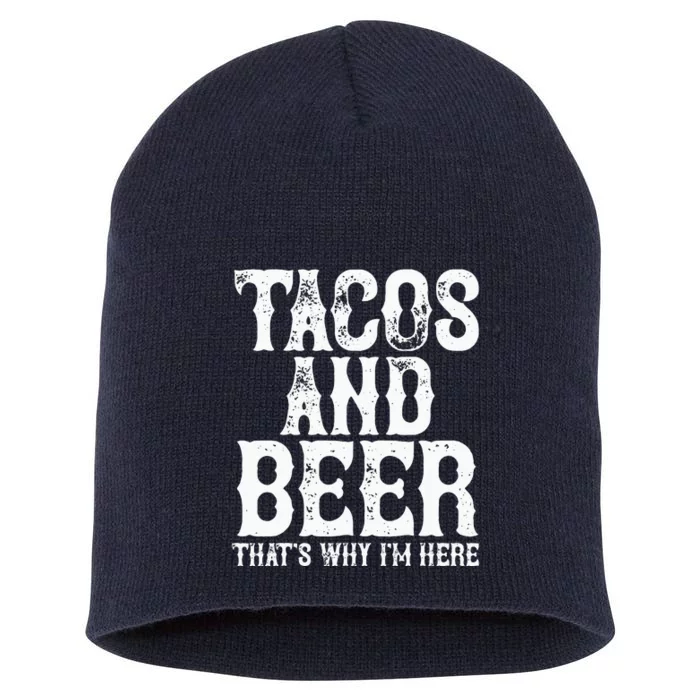 TACOS AND BEER Drinking Drunk Cinco De Mayo Short Acrylic Beanie