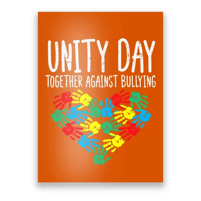 Together Against Bullying Kids Unity Day Orange Anti Bully Poster