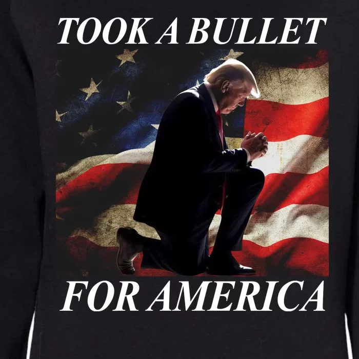 Took A Bullet For America Donald Trump Usa Womens California Wash Sweatshirt