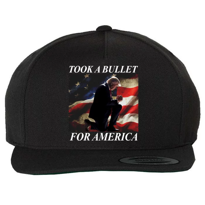 Took A Bullet For America Donald Trump Usa Wool Snapback Cap