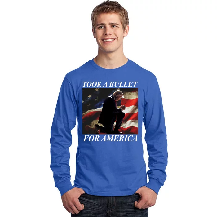 Took A Bullet For America Donald Trump Usa Tall Long Sleeve T-Shirt