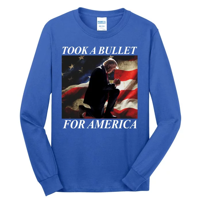 Took A Bullet For America Donald Trump Usa Tall Long Sleeve T-Shirt