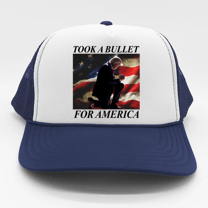 Took A Bullet For America Donald Trump Usa Trucker Hat