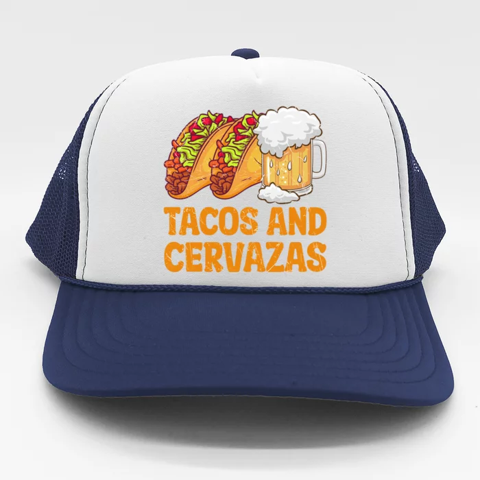 Tacos And Cervezas Funny Cinco De Mayo Mexican Party Trucker Hat