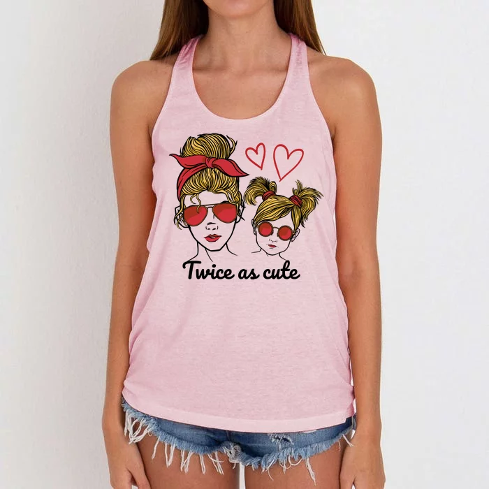 Twice As Cute Mom And Daughter Women's Knotted Racerback Tank