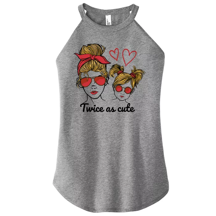 Twice As Cute Mom And Daughter Women’s Perfect Tri Rocker Tank