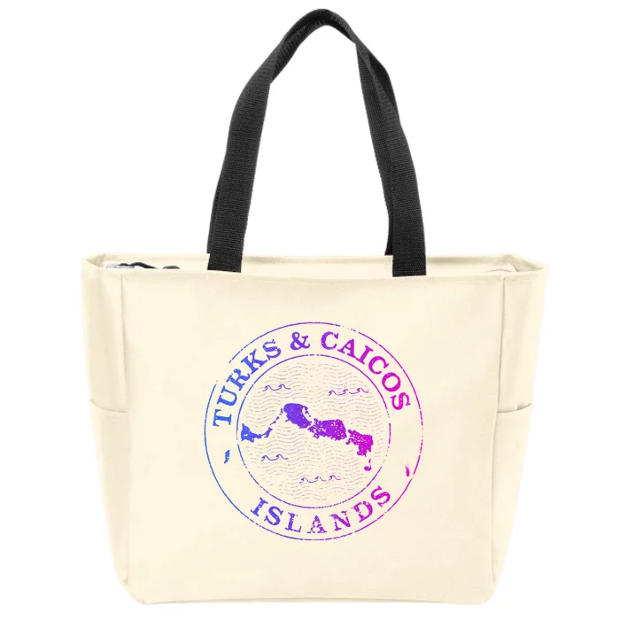 Turks And Caicos Islands Colorful Vacation Souvenir Cruise Zip Tote Bag