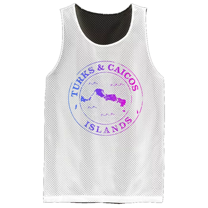 Turks And Caicos Islands Colorful Vacation Souvenir Cruise Mesh Reversible Basketball Jersey Tank