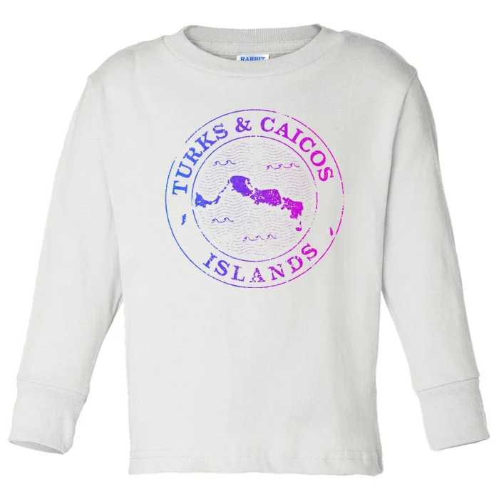 Turks And Caicos Islands Colorful Vacation Souvenir Cruise Toddler Long Sleeve Shirt