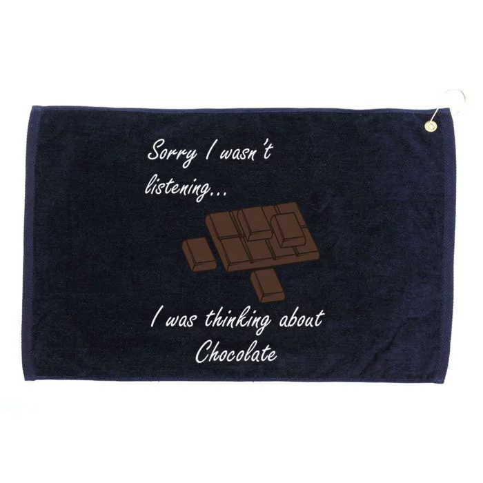 Thinking About Chocolate Eating Dark Chocolate Gift Grommeted Golf Towel