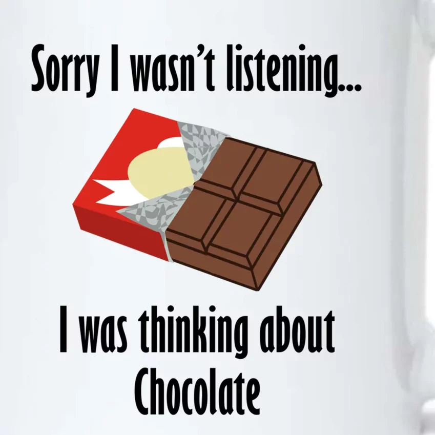 Thinking About Chocolate Eating Tasty Chocolate Gift Black Color Changing Mug