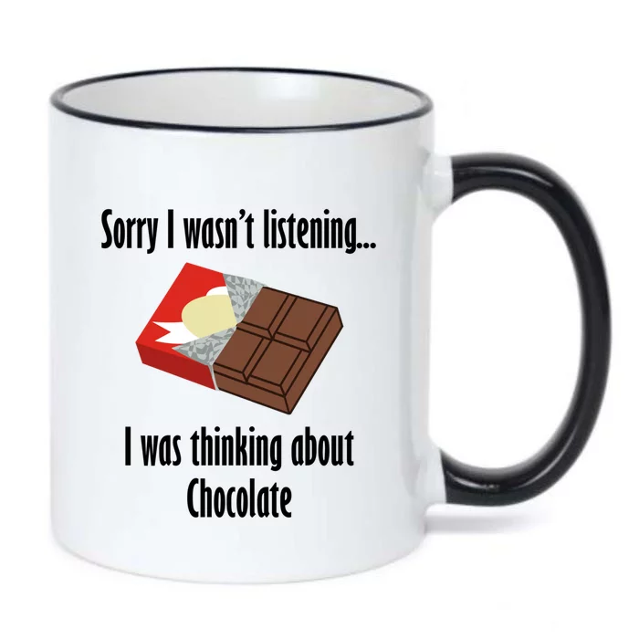 Thinking About Chocolate Eating Tasty Chocolate Gift Black Color Changing Mug