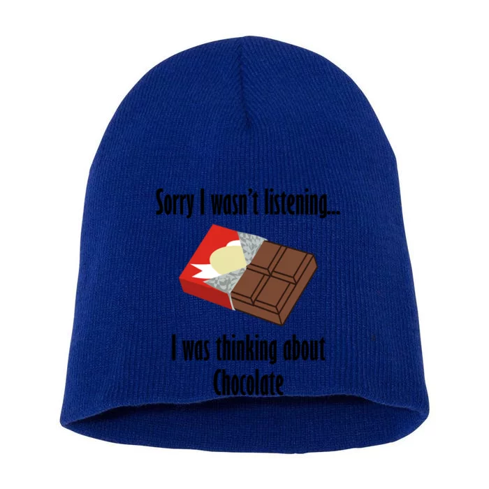 Thinking About Chocolate Eating Tasty Chocolate Gift Short Acrylic Beanie