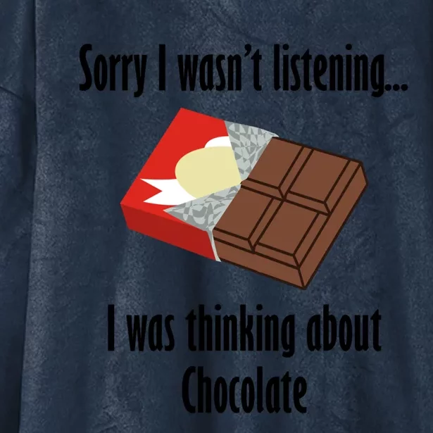 Thinking About Chocolate Eating Tasty Chocolate Gift Hooded Wearable Blanket