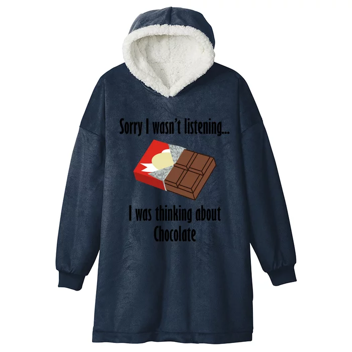 Thinking About Chocolate Eating Tasty Chocolate Gift Hooded Wearable Blanket