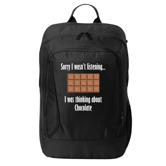 Thinking About Chocolate Ironic Chocolate Lover Gift City Backpack