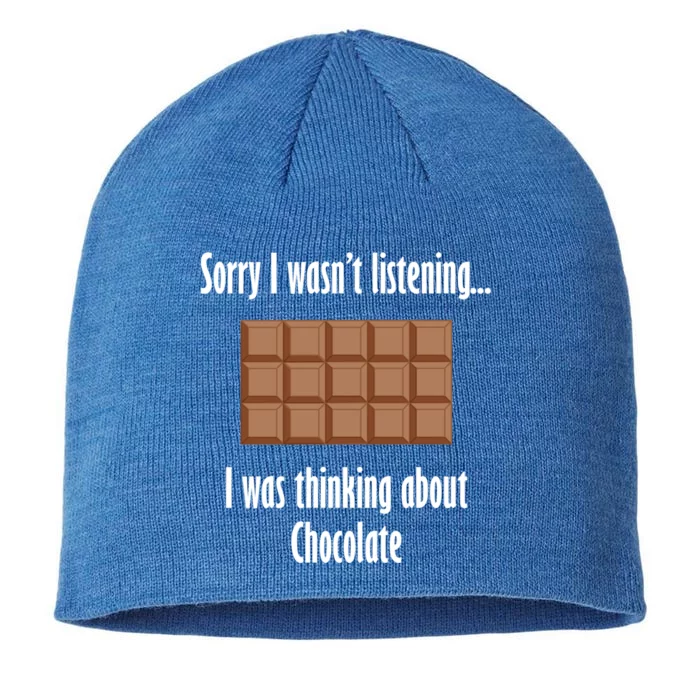 Thinking About Chocolate Ironic Chocolate Lover Gift 8 1/2in Sustainable Knit Beanie