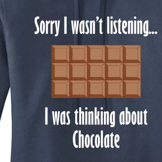 Thinking About Chocolate Ironic Chocolate Lover Gift Women's Pullover Hoodie