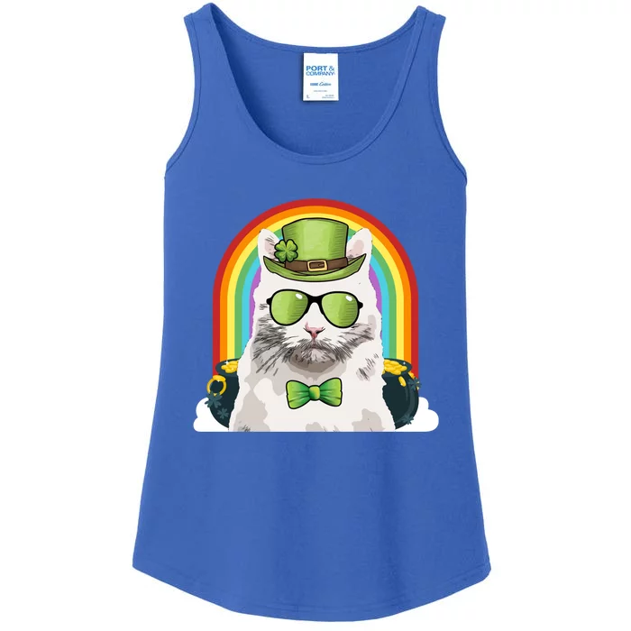 Turkish Angora Cat Leprechaun Funny St Patricks Day Gift Ladies Essential Tank