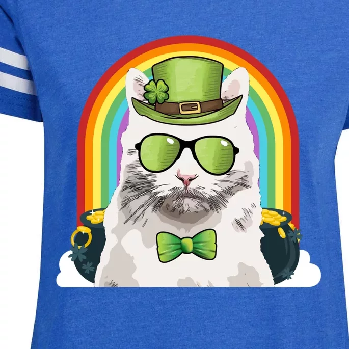 Turkish Angora Cat Leprechaun Funny St Patricks Day Gift Enza Ladies Jersey Football T-Shirt