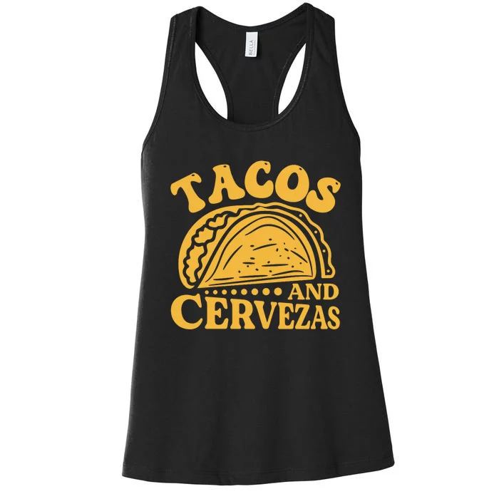 Tacos And Cervezas Graphic Women's Racerback Tank