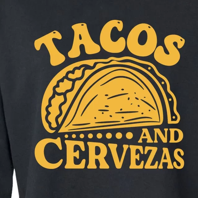 Tacos And Cervezas Graphic Cropped Pullover Crew