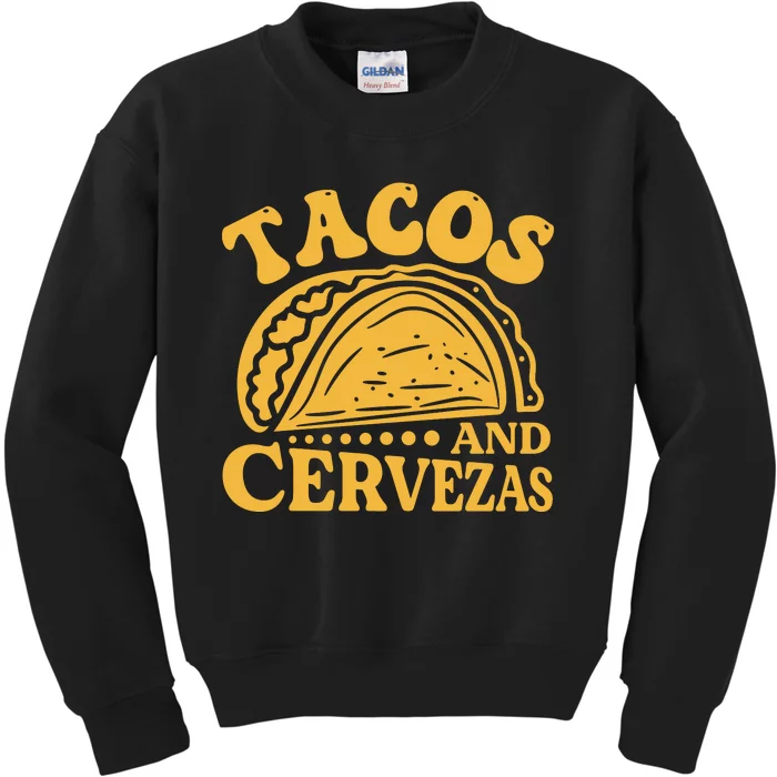 Tacos And Cervezas Graphic Kids Sweatshirt