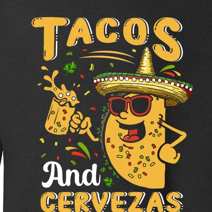 Tacos And Cervezas Graphic Toddler Sweatshirt