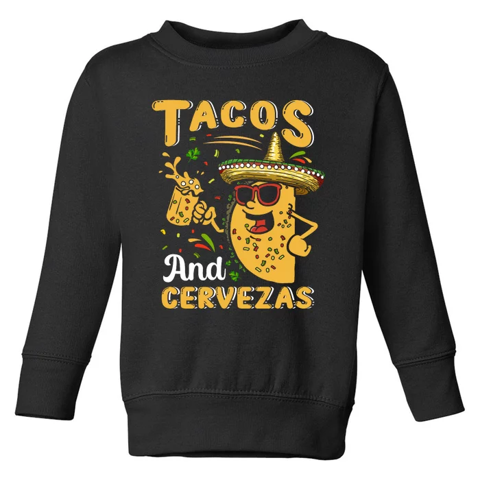 Tacos And Cervezas Graphic Toddler Sweatshirt