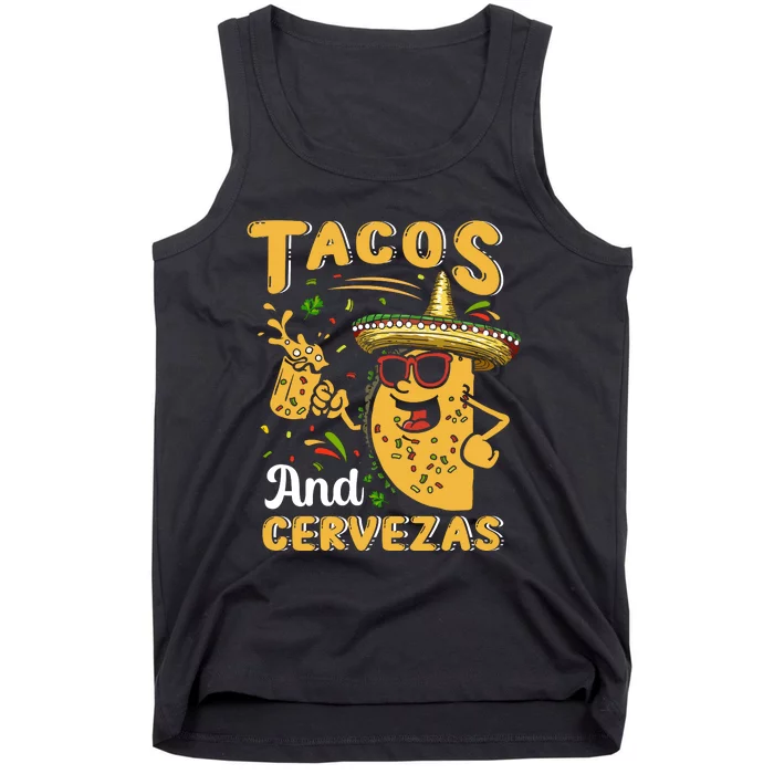 Tacos And Cervezas Graphic Tank Top