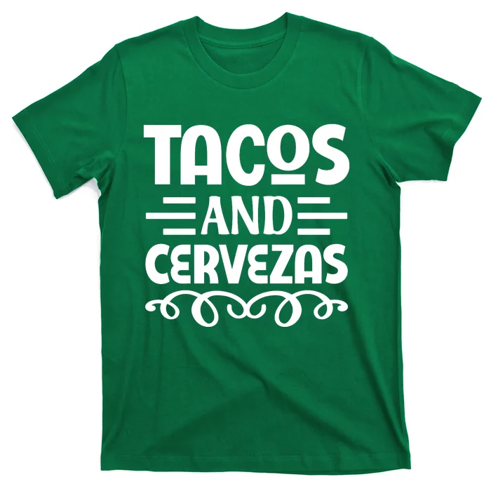 Tacos And Cervezas Print T-Shirt