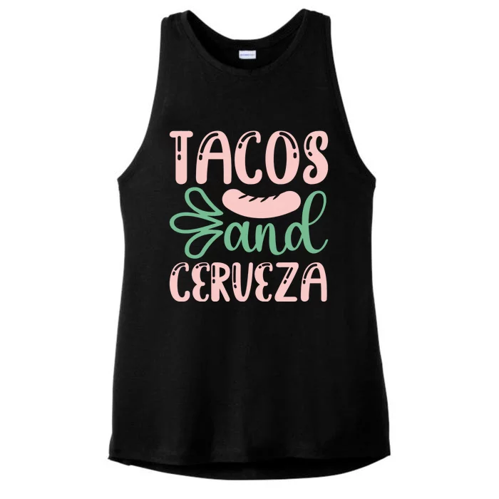 Tacos And Cerveza Cinco De Mayo Celebration Ladies Tri-Blend Wicking Tank