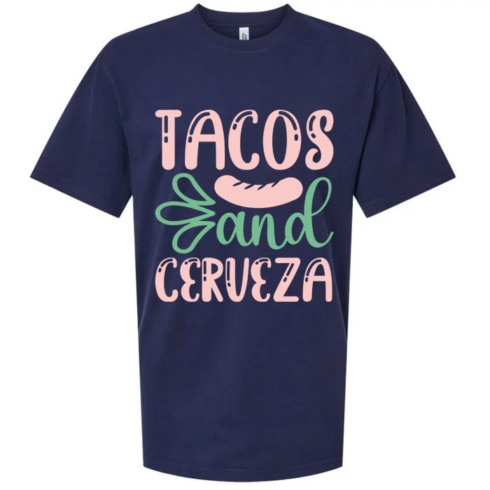 Tacos And Cerveza Cinco De Mayo Celebration Sueded Cloud Jersey T-Shirt