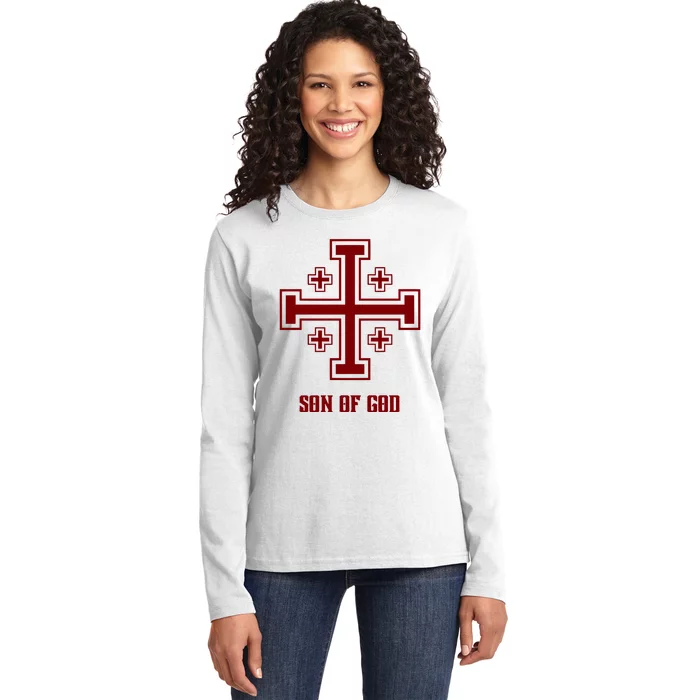 Traditional Aesthetics Crusader Gear Son Of God Ladies Long Sleeve Shirt