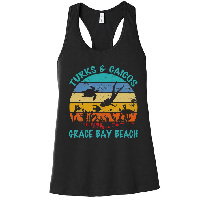 Turks And Caicos Islands West Indies Grace Bay Beach Gifts Women's Racerback Tank