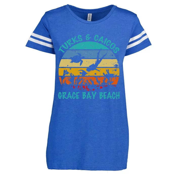 Turks And Caicos Islands West Indies Grace Bay Beach Gifts Enza Ladies Jersey Football T-Shirt