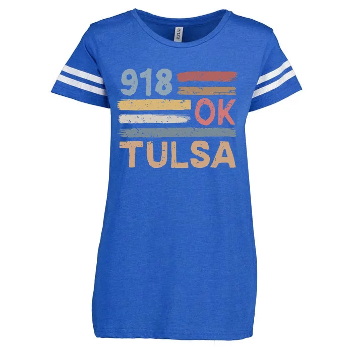 Tulsa Area Code 918 Residents State Oklahoma Enza Ladies Jersey Football T-Shirt