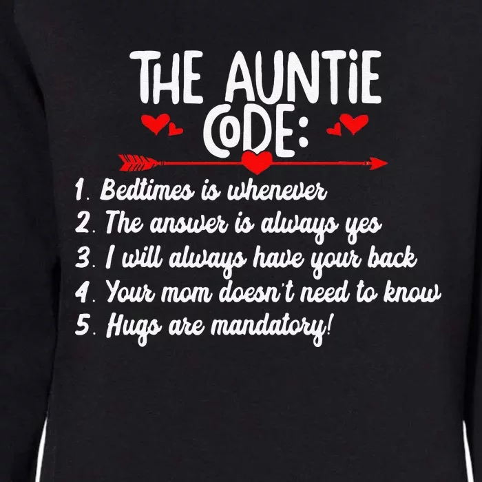 The Auntie Code Funny Aunt Birthday Gift Womens California Wash Sweatshirt