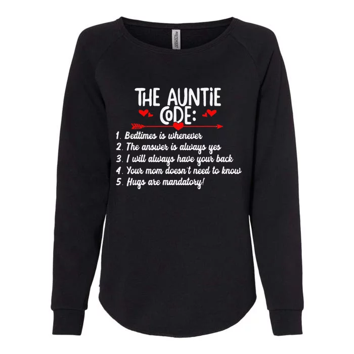 The Auntie Code Funny Aunt Birthday Gift Womens California Wash Sweatshirt