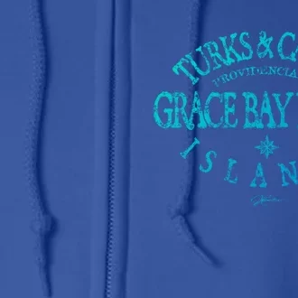 Turks And Caicos Islands Grace Bay Beach Gift Full Zip Hoodie