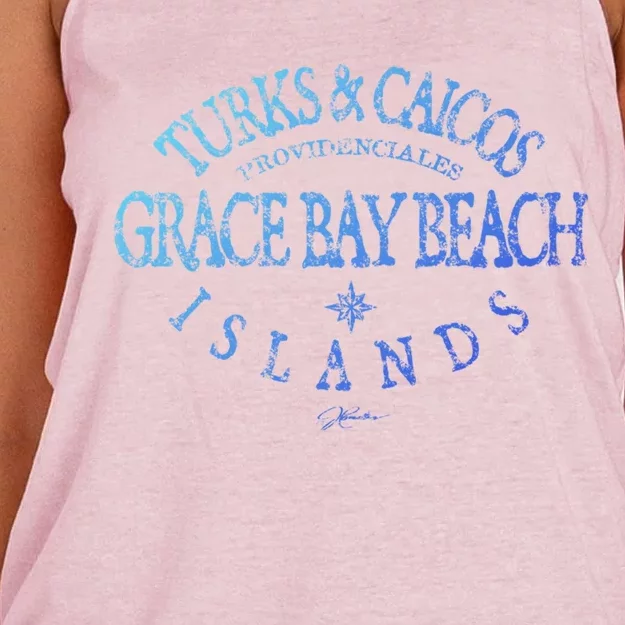 Turks And Caicos Islands Grace Bay Beach Gift Women's Knotted Racerback Tank