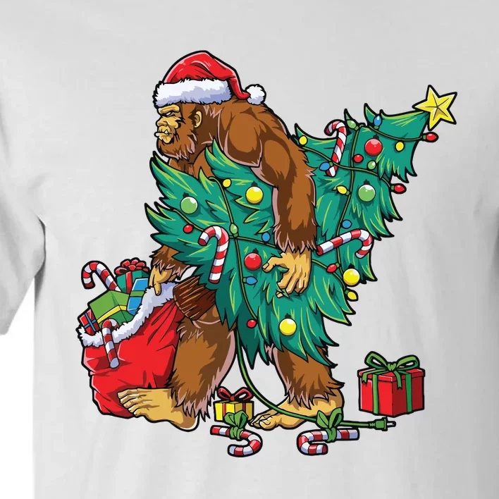 The Ape Carries Pine Trees And Christmas Presents To Deliver. Tall T-Shirt