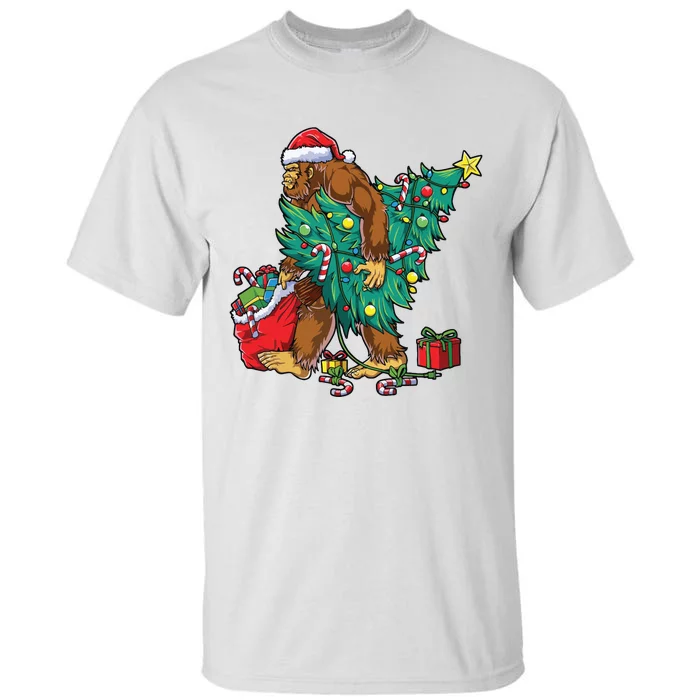 The Ape Carries Pine Trees And Christmas Presents To Deliver. Tall T-Shirt