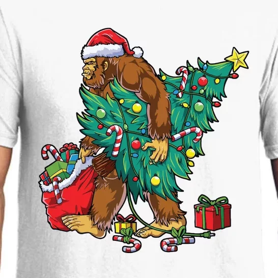 The Ape Carries Pine Trees And Christmas Presents To Deliver. Pajama Set