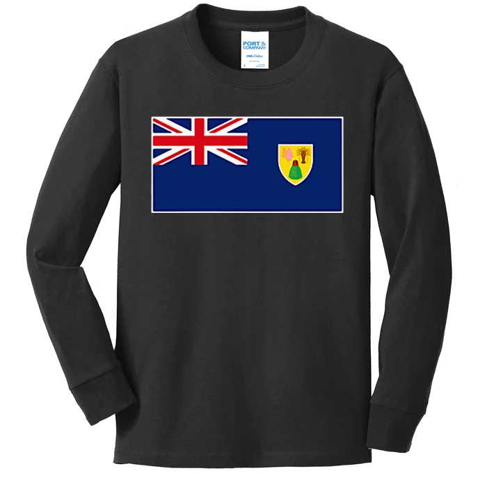 Turks And Caicos Islands Flag Providenciales Islander Kids Long Sleeve Shirt